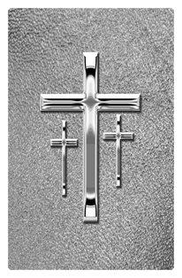DF35T 517 SL SH SL Silver 3 Crosses Shimmer Silver Background